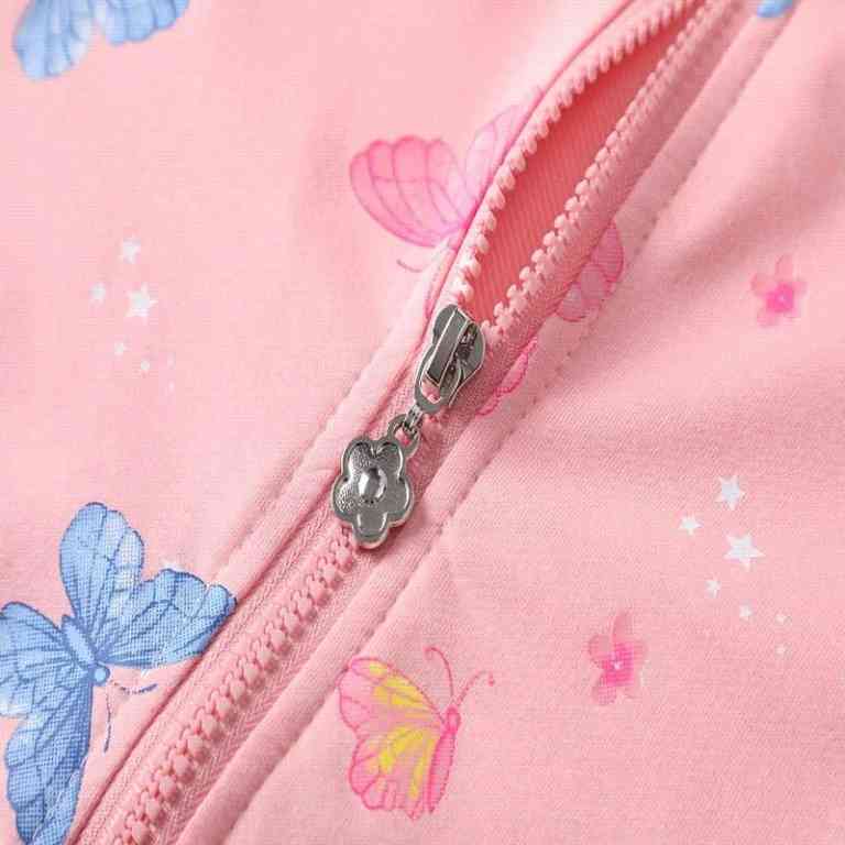 Dívčí mikina na zip s motýly Kugo SM3537 meruňková